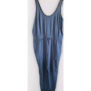 Athleta Unbound Athleisure Jumpsuit Women's XL Iron Blue  Sleeveless Lightweight